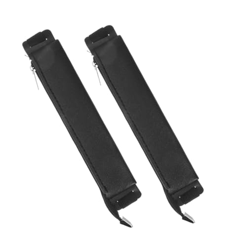 Angoily 2 Stück Federmäppchen und Schreibwaren Zeitschrift Fall Bleistifthalter Notebookhalter Kleiner Stifthalter Planerkoffer Stift Wraps Stifttasche für Planer Pu Black von Angoily