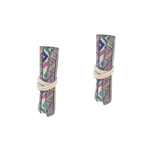 Angoily 2 Stück Große Kapazität Federmäppchen Stiftetasche Roll Up Design für Buntstifte Pinsel und Malutensilien aus Strapazierfähigem Material für Kunststudenten und Kreative von Angoily