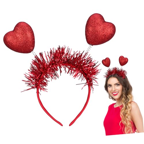 Angoily 2 Stück Herz Stirnband mit Liebesmotiv Stabiler Sitz Vielseitiges Accessoire für Damen und Erwachsene Geeignet für Valentinstag Partys Hochzeiten und Kostüme von Angoily
