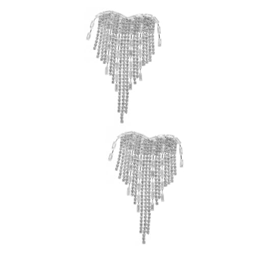 Angoily 2 Stück Herz Tassel Brosche für Frauen Anstecknadel mit Liebevollem Design für Hochzeiten Brautpartys und Besondere Anlässe Silberne Brosche mit Dekorativen Quasten und Zirkonia von Angoily