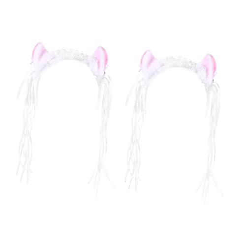 Angoily 2 Stk Japanisches und koreanisches Mädchen-Stirnband Kostüm-Stirnband Kopfschmuck mit Katzenohren haarreif halloween haarreifen halloween Haargummi kuscheltier von Angoily
