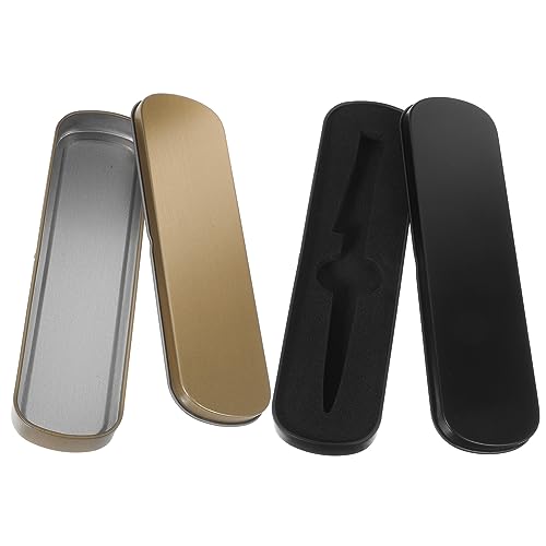 Angoily 2 Stück Lagerung von Bleistiftkoffer Bleistiftfall für Mädchen leer Federmäppchen mit Schieber Federmäppchen aus Blech Bleistift-Boxen Kawaii federmäppchen Metall von Angoily