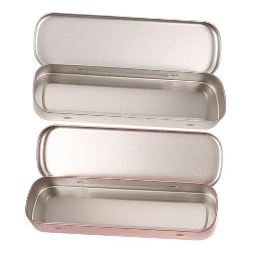 Angoily 2 Stück Multifunktions-Stift-Organizer Bleistifthalter Vielseitig Stiftetui Aus Metall Stift-Organizer Für Den Haushalt Hartes Federmäppchen Kleiner Bleistiftkoffer Weißblech von Angoily