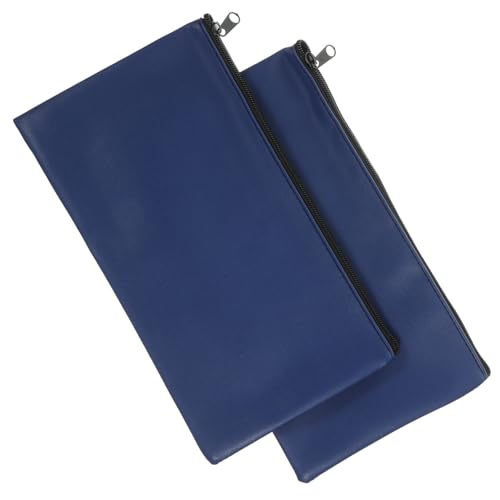 Angoily 2 Stück PU Leder Geldtaschen mit Reißverschluss Banktaschen für Bargeld und Dokumente Vielseitige Geldbeutel für Reisen Shopping und Alltag Robuste Aufbewahrungstaschen von Angoily