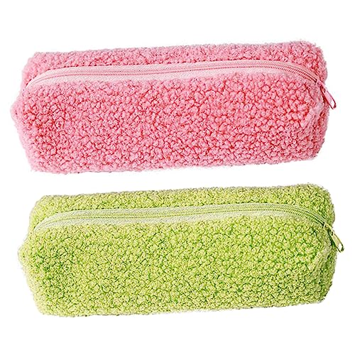 Angoily 2 Stück Plüsch Federmäppchen Weiche Kosmetiktasche Mäppchen für Mädchen Stifteset Aufbewahrungstasche Niedlich Tragbar Angenehm Zufällige Farbe Zufällige Farbe von Angoily