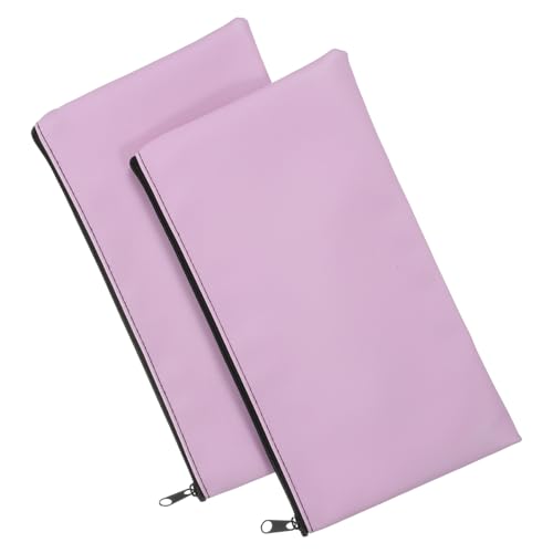 Angoily 2 Stück PU Leder Einzahlungsgeld Münzen Taschen mit Reißverschluss Tragbare Bargeldtaschen für Quittungen und Dokumente Geldbeutel Organizer für Zuhause und Reisen von Angoily