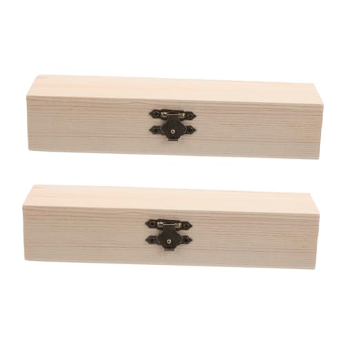 Angoily 2stücke Federmäppchen Aus Holz Mit Aufbewahrungsbox Für Schreibwaren Langes Design Für Schule Und Büro Geeignet Für Bleistifte Und Buntstifte von Angoily