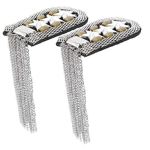 Angoily 2 Stück Schulterklappen Quasten Kette Metallische Epaulets Brosche für Kostüme Diy Schmuck Schulterabzeichen Vintage Anstecknadeln für Männer und Frauen von Angoily