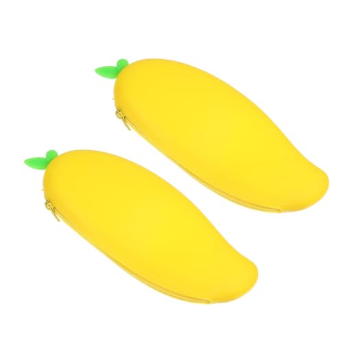 Angoily 2 Stück Silikon Stiftemäppchen Verschiedenen Große Kapazität für Schreibwaren Leicht und Tragbar für Schule Reißverschluss für Sicheren Transport von Angoily