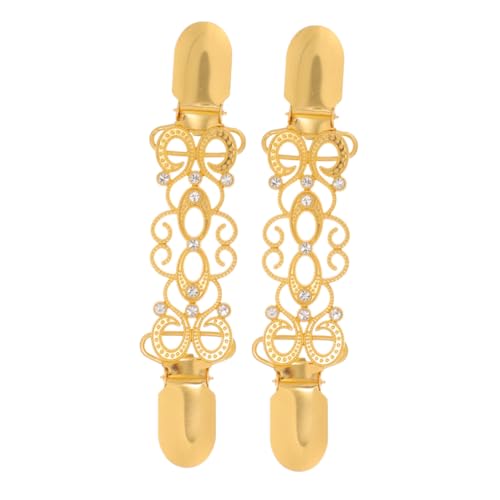 Angoily 2 Stück Strickjacken Clips mit Dekorativen Kristallbroschen Vielseitige Pullover und Cardigan Verschlüsse für Damen Sicherer Kragenhalter für Kleider Schals und Blusen von Angoily