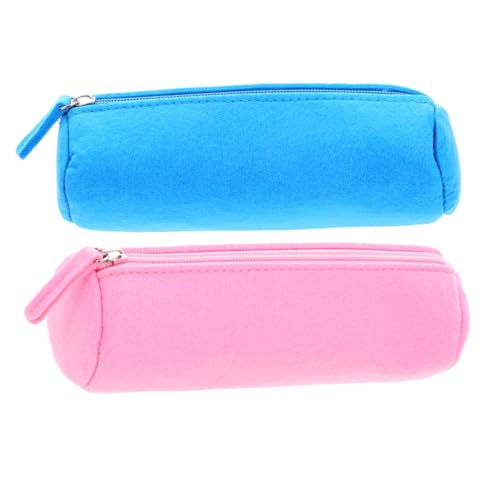 Angoily 2 Stück Teiliges Filz Stiftetui mit Reißverschluss Tragbare Federtasche in Rosa und Kompakte Aufbewahrungstasche für Büro und Schule Vielseitige Stifteetuis für Schüler und Lehrer von Angoily