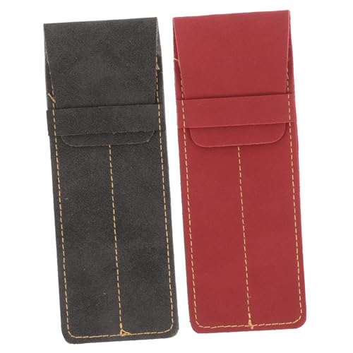 Angoily 2 Stück Teiliges PU Leder Stifteetui mit Kratzfester Oberfläche Kompakt und Tragbar Elegantes Doppel Etui für Füller und Kugelschreiber Federmäppchen als für von Angoily