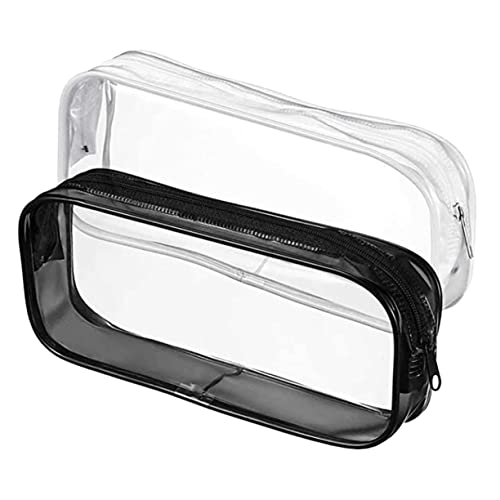 Angoily 2 Stück Transparente Stiftetui mit Reißverschluss Multifunktionale Stiftetasche für Schule Büromaterial und Schwarz Weiß Angoily 2 Stück Transparente Stiftetui mit Reißverschluss Multifunktionale Stiftetasche für Schule Büromaterial und Schwarz Weiß von Angoily
