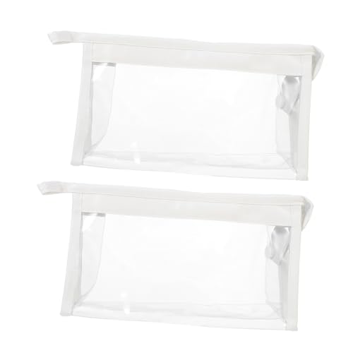 Angoily 2 Stück wasserdichte Transparente PVC Stifttasche mit Großer Kapazität Leichter Organizer für Schüler und Lehrer zur Aufbewahrung von Schreibwaren und Stiften im Alltag von Angoily