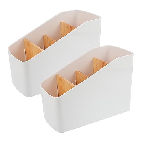 Angoily 2 Stücke Boxen Fernbedienungsgestell Schreibtisch-Topper-Regal Desktop-Make-up-Organizer aufbewahrungsdose storage boxes Lagerregal Praktischer Fall bilden Büro von Angoily