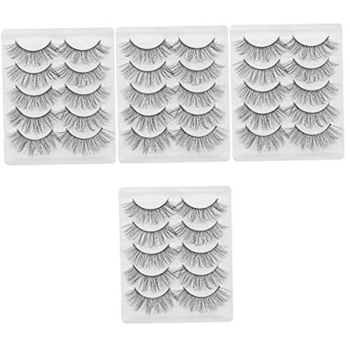 Angoily 20 Paar Kurze Falsche Wimpern Verlängernde Wimperntusche Wimpernzubehör Halbe Wimpern Frauen Falsche Wimpern Make-up-sachen Bastelbedarf Dreidimensional 3d Japan Chemische Faser von Angoily