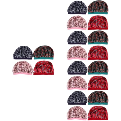 Angoily 20 Stk Nachtmütze Haarschutzmütze frisierumhang frisuren Frauenmütze kopfschutz friselle Haarzubehör haarstyling shower cap Sanft Schal Vertrag Duschhaube Damen Kopfbedeckung Satin von Angoily