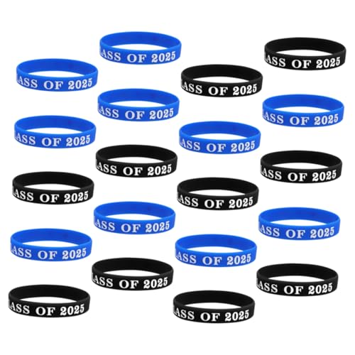 Angoily 20 Stück Abschluss Silikonarmbänder Verstellbare Handgelenk Bänder aus Weichem Silikon für Stilvolle Abschlussfeiern Bequem und Langlebig für Verschiedene Handgelenkgrößen von Angoily