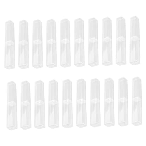 Angoily 20 Stück Teiliges Transparente PVC Stifteboxen Kleine Leere Stiftaufbewahrungskästen Stapelbar Pen Cases Geschenkboxen für Schule Büro Organizer von Angoily