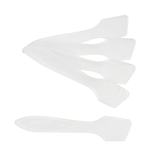 Angoily 200St plastikspatel kunststoffschaber skin care tools Make-up-Tool Schönheitswerkzeug plastic scraper Make-up-Spachtel-Werkzeug Kosmetikspatel Löffel Haushaltswaren Weiß von Angoily