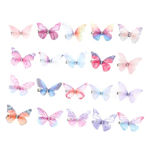 Angoily 20st Schmetterlings-haarspange Schmetterlings-haarschmuck Haarspangen Für Frauen Haarschmuck Für Kinder Haarschmuck Für Frauen Metallclip Chiffon Blitz Fräulein von Angoily