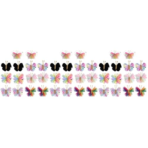 Angoily 21 Paare Mesh-Schmetterling-Haar-Accessoires Schmetterlings-Haarnadeln mehrfarbige Haarspangen Haarklammer Mädchen Haarspange Haarnadeln für Mädchen Modellieren Haarschmuck Knopf von Angoily