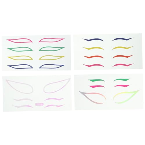 Angoily 24 Sätze Farbige Eyeliner-Aufkleber Aufkleber für die Augenlinie weiblicher Make-up-Aufkleber Eyeliner-Band für Frauen tragbar Klebeband einstellen Applikationen Fräulein Papier von Angoily