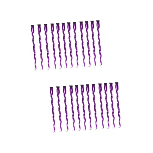 Angoily 24 Stk Perücken Haarverlängerungen Für Frauen Clip Für Haarverlängerungen Farbige Haarverlängerungen Violett Keine Spur Haarnadel von Angoily