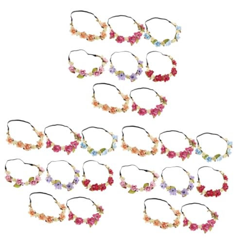 24 Stk baby haarschmuck baby hair accessories Kinder Haarband für Party Elastisches Haarband für Babys Kinder Blumenhaarband Rosen Stirnband Blütenkopf Kopfbedeckung reisen Kranz von Angoily