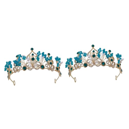 Angoily 2St Braut Tiara Haarschmuck für die Hochzeit Kopfschmuck für den Abschlussball Strass-Kronen Tiara-Kronen die Krone Kristallkronen Brautkronen Prinzessin Kopfbedeckung Kind Strass von Angoily