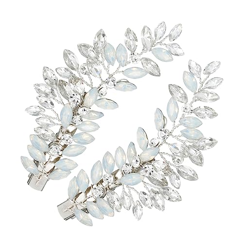 Angoily 2St Brautkopfschmuck für die Hochzeit Haarspangen für Damen Blatt-Haarspange Haarklammer Haarnadel Haarspangen für Frauen Haarspangen für Mädchen Hochzeitskleid Paar-Clip Fräulein von Angoily