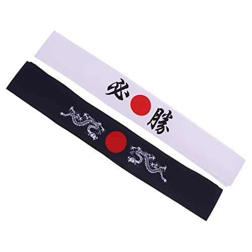 Angoily 2St Bushido-Stirnband Männer Stirnbänder Bandana-Stirnband Stirnbänder für Damen Sushi-Kostüm Fitness-Stirnband Drucken Schal schmücken Kleidung Kind Kochmütze Baumwolle von Angoily