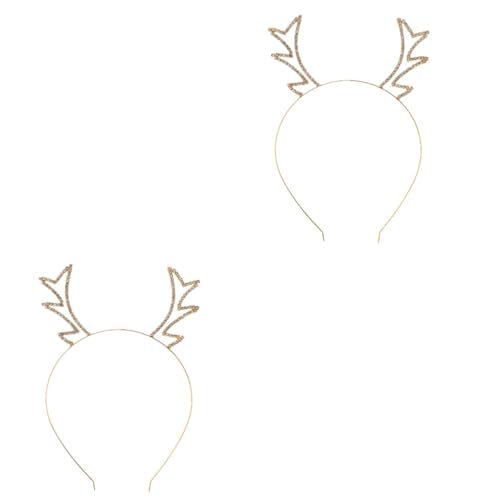 Angoily 2St Geweih Stirnband Weihnachtsgeschenke lebhaftes Stirnband Partydekoration Tiara kopfschmuck Weihnachtsstirnband Stirnbänder für Damen Strasssteine Kopfbedeckung Haarschmuck von Angoily