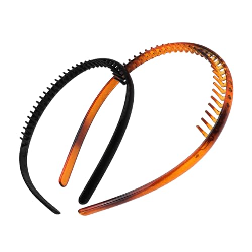 Angoily 2St elegant Haarband Haarschmuck für Damen Kamm zum Toupieren der Haare Haarklammer Haarspangen gezahnter Haarreif Frauenhaare Mode Haarnadel Knall-Clip Stirnband von Angoily