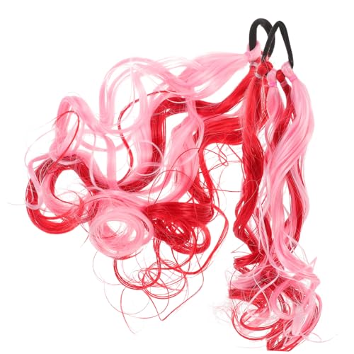 Angoily 2St Pferdeschwanz-Haarverlängerungen rote kurze kinder haarschmuck kids hair accessories Perücke künstliches Pferdeschwanz-Haarteil gefälschter Pferdeschwanz von Angoily