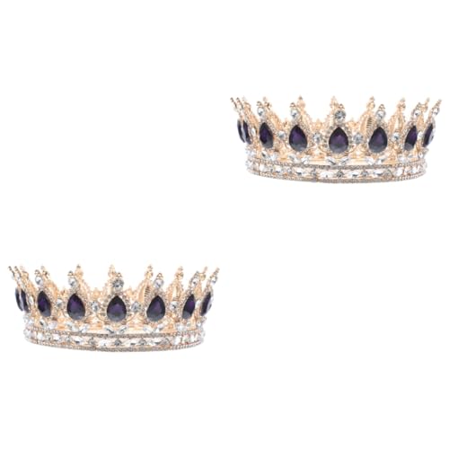 Angoily 2St Runde Braut Tiara hochzeitshaar schmuck wedding hair accessories Tiaras Party-Haarschmuck deko stirnband Brautkrone Kopfschmuck für Mädchen Europäisch und amerikanisch Geschenk von Angoily