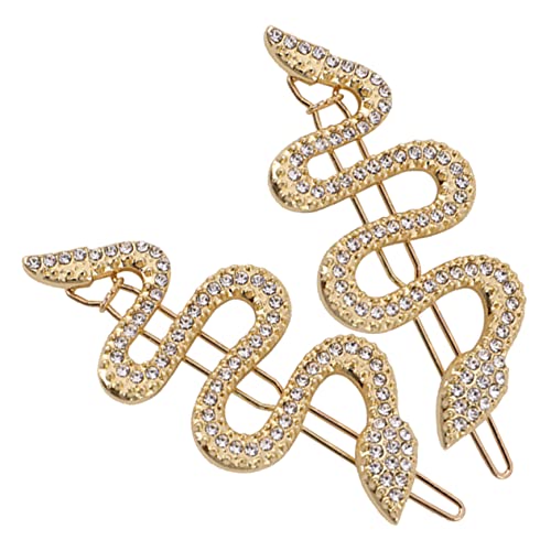 Angoily 2St Schlangenhaarnadel dekorative Haarspangen Schlangen-Accessoires für Frauen Golddekor Haarnadeln mit Strasssteinen Haarspangen für Frauen Haarspangen für Damen von Angoily