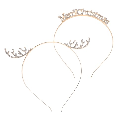 Angoily 2St Schneeflocken-Stirnband neues jahr stirnband Frohe Weihnachten-Stirnbänder Haarschmuck Tiara Kopf Zubehör Weihnachtsdekoration Vielfalt Kleidung Punk schmücken von Angoily