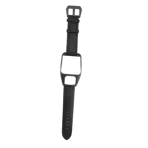 Angoily 2St Schwarzes Lederarmband für Smartwatch Verstellbares Armband für verschiedene Handgelenkgrößen armkette damen armbanduhr herren Rostfreier Stahl Anschauen Fall Gurt Mann von Angoily