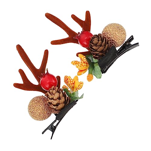 Angoily 2St Weihnachtshaarspangen Haarschmuck für Frauen Weihnachtsgeweih Haarspange kinder haarschmuck haarspange weihnachten Haarnadel Haarklammer Geweihhaar tragen Elch von Angoily