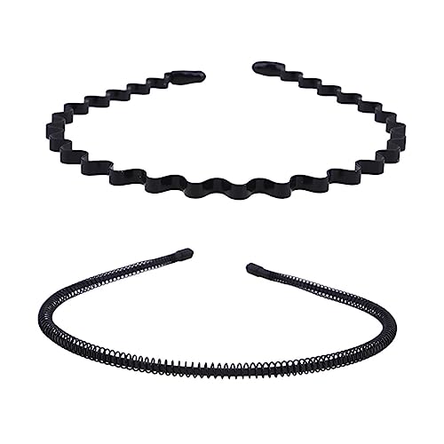 Angoily 2St Wellenförmiges Stirnband für Männer Haarband aus Metall für Männer flexibles Kammhaarband Haarbänder wellenförmiges Haarband Unisex-Stirnband Hinterkopf Ausgabekarte Mann von Angoily