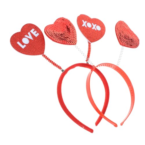 Angoily 2st Liebe Stirnband Valentinstag Haarreifen Herzen Stirnband Herz Stirnband Amor Haarschmuck Zum Valentinstag Herz Stirnbänder Party-haarreifen Kind Kleidungsstücke Stoff Mädchen von Angoily