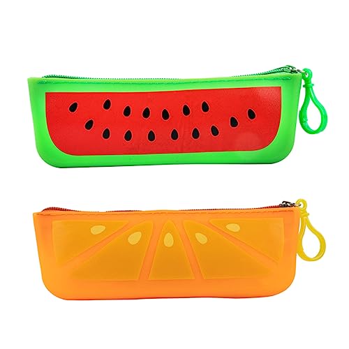 Angoily 2Stücke Bleistiftbeutel Mit Reißverschluss Große Kapazität Schreibwaren Organizer Für Studenten Kreative Und Langlebige Federmäppchen Wassermelone von Angoily