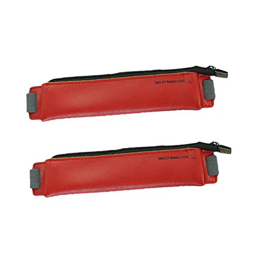 Angoily 2Stücke Elegante Leder Stiftschutzbeutel Kreative Vintage Stiftetuis mit Elastischem Verschluss für Sicheren Halt für Bürobedarf und Rot Angoily 2Stücke Elegante Leder Stiftschutzbeutel Kreative Vintage Stiftetuis mit Elastischem Verschluss für Sicheren Halt für Bürobedarf und Rot von Angoily