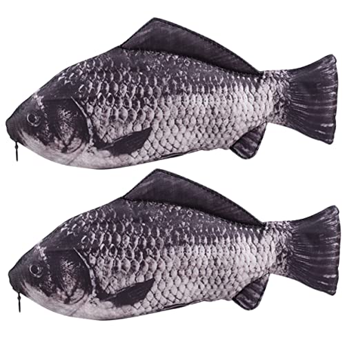 Angoily 2stücke Teiliges Lustiges Fisch Federmäppchen Kreatives Design Als Stiftebox Snacktasche Und Spielzeug Für Katzen Praktischer Bleistiftbeutel Für Schule Und Büro Für von Angoily
