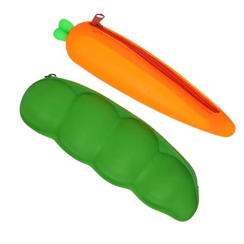 Angoily 2stücke Silikon-stiftetasche Mit Großem Fassungsvermögen Bezaubernde Form Reißverschluss Für Stifthalter Radiergummis Notizblöcke von Angoily