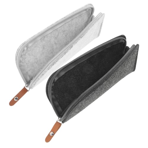 Angoily 2stücke Multifunktionale Filz Federmäppchen Große Kapazität Handliche Reißverschluss-stifte Tasche Für Schule Büro Und Outdoor-aktivitäten von Angoily