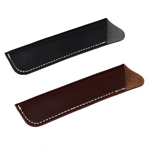 Angoily 2stücke Pu-Leder Stiftehalter Schwarz Und Braun Wasserdichtes Federmäppchen Für Büro Und Schule Praktische Stift-Organizer Für Stifte Bleistifte Und Karten von Angoily