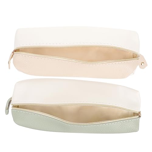 Angoily 2stücke Schreibwaren Bleistifttasche Stifte Tasche Bleistiftetui Federmäppchen Aus Pu-Leder Dünne Stifttasche Große Kapazität Organizer Für Schreibwaren Praktische von Angoily