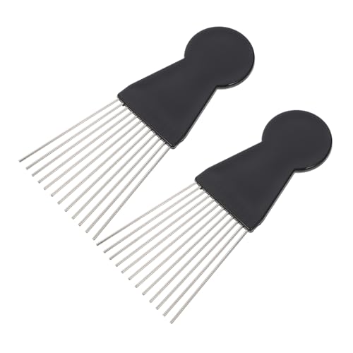 Angoily 2st Afrikanischer Kamm Haarbürsten Für Männer Haarbürste Für Lockiges Haar Barbier Haarschwämme Für Schwarze Locken Kamm Für Lockiges Haar Edelstahl Sandbrei Modellieren Mann von Angoily